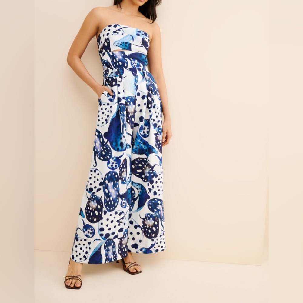 FARM Rio Mantas Strapless Maxi Jumpsuit Size S